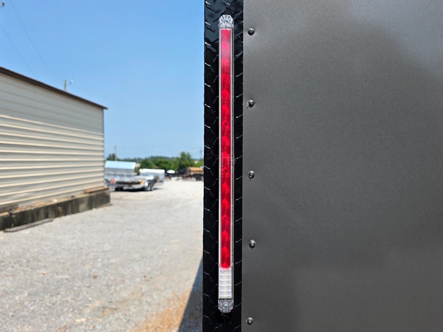 8.5' X 20' Charcoal Grey Custom Enclosed Trailer Mobile Office and Command Center Brake light picture 
