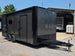 8.5' X 20' Charcoal Grey Custom Enclosed Trailer Mobile Office and Command Center Front left angle picture 