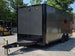 8.5' X 20' Charcoal Grey Custom Enclosed Trailer Mobile Office and Command Center Front right angle picture 