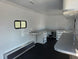 8.5' X 20' Charcoal Grey Custom Enclosed Trailer Mobile Office and Command Center Interior back right angle picture 