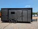 8.5' X 20' Charcoal Grey Custom Enclosed Trailer Mobile Office and Command Center Left side picture 