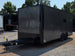 8.5' X 20' Charcoal Grey Custom Enclosed Trailer Mobile Office and Command Center Open front right angle picture 