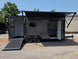 8.5' X 20' Charcoal Grey Custom Enclosed Trailer Mobile Office and Command Center Open left angle picture 