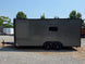 8.5' X 20' Charcoal Grey Custom Enclosed Trailer Mobile Office and Command Center Open right side picture 