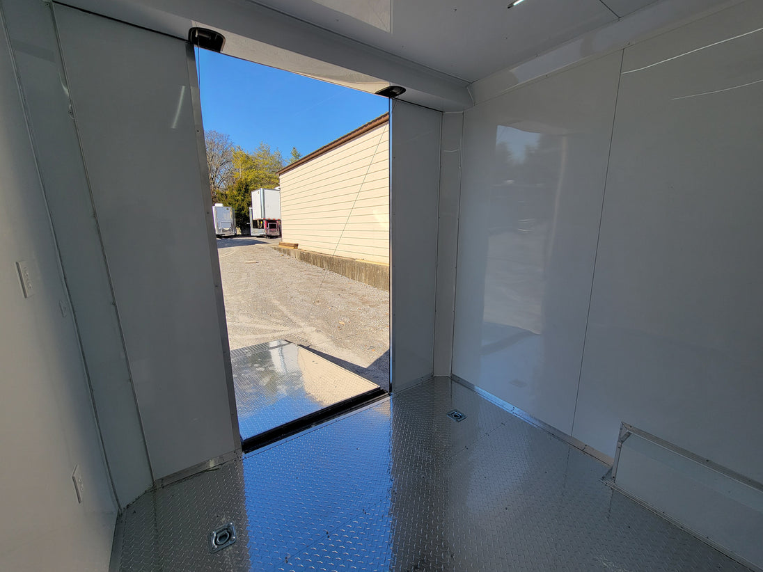 8.5' X 20' Charcoal Grey Office and Mobile Command Center Enclosed Trailer Interior 10