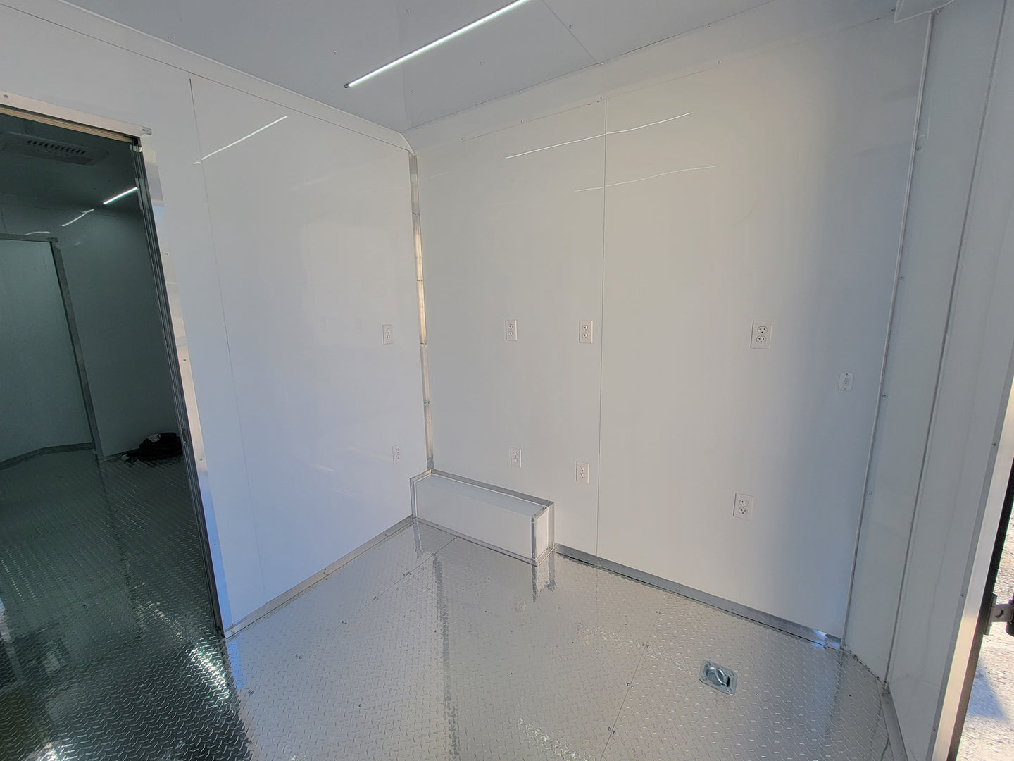 8.5' X 20' Charcoal Grey Office and Mobile Command Center Enclosed Trailer Interior 9