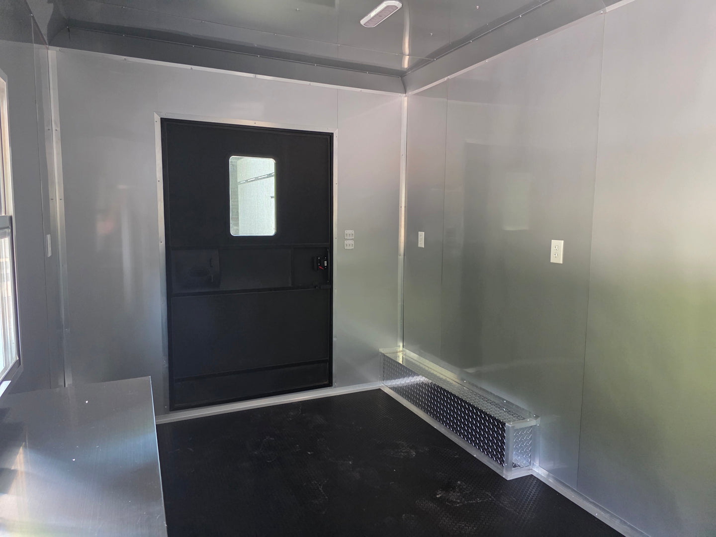 8.5' X 20' Food Event Concession Trailer with 6' Screened Porch Interior front left angle picture 