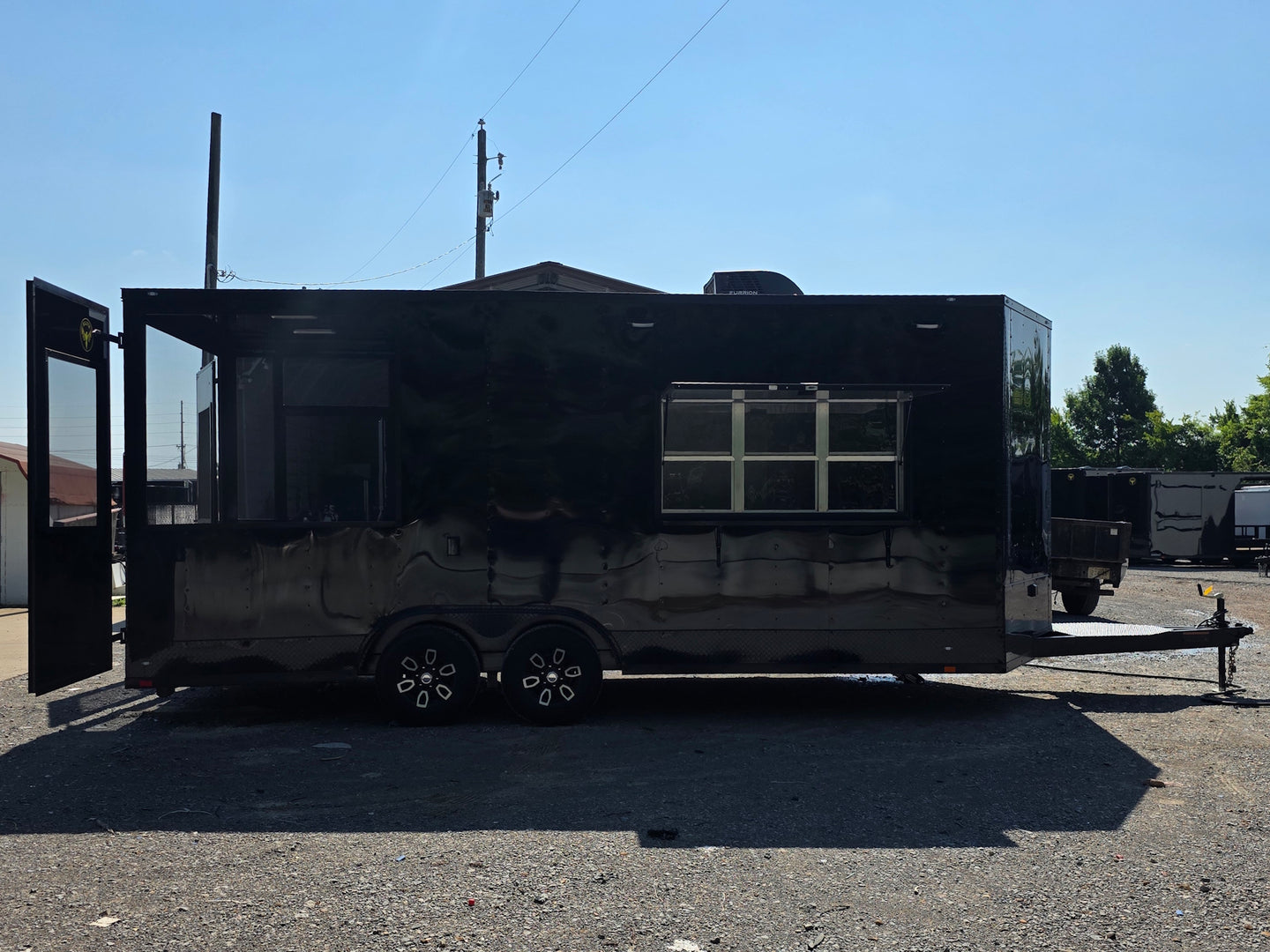 8.5' X 20' Food Event Concession Trailer with 6' Screened Porch Open left side picture 