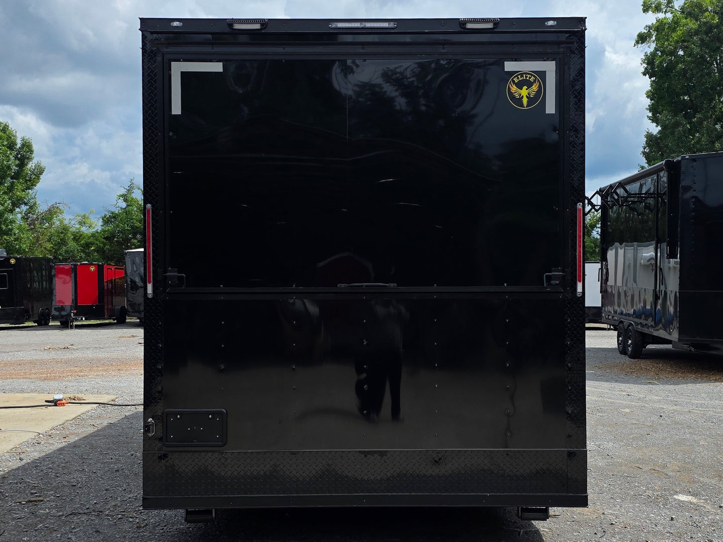 8.5' X 22' Concession Trailer Charcoal Grey and Black Two Tone Food Event Catering Back side picture 