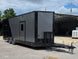 8.5' X 22' Concession Trailer Charcoal Grey and Black Two Tone Food Event Catering Front left angle picture 