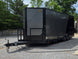 8.5' X 22' Concession Trailer Charcoal Grey and Black Two Tone Food Event Catering Front right angle picture 