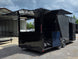 8.5' X 22' Concession Trailer Charcoal Grey and Black Two Tone Food Event Catering Open back right angle picture 