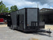 8.5' X 22' Concession Trailer Charcoal Grey and Black Two Tone Food Event Catering Open front left angle picture 