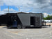 8.5' X 22' Concession Trailer Charcoal Grey and Black Two Tone Food Event Catering Open left side picture 