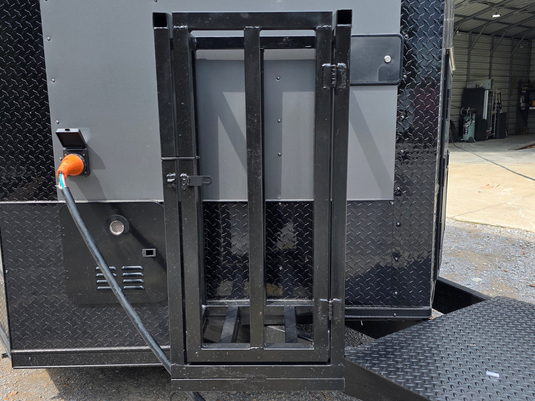 8.5' X 22' Concession Trailer Charcoal Grey and Black Two Tone Food Event Catering Propane cage picture 