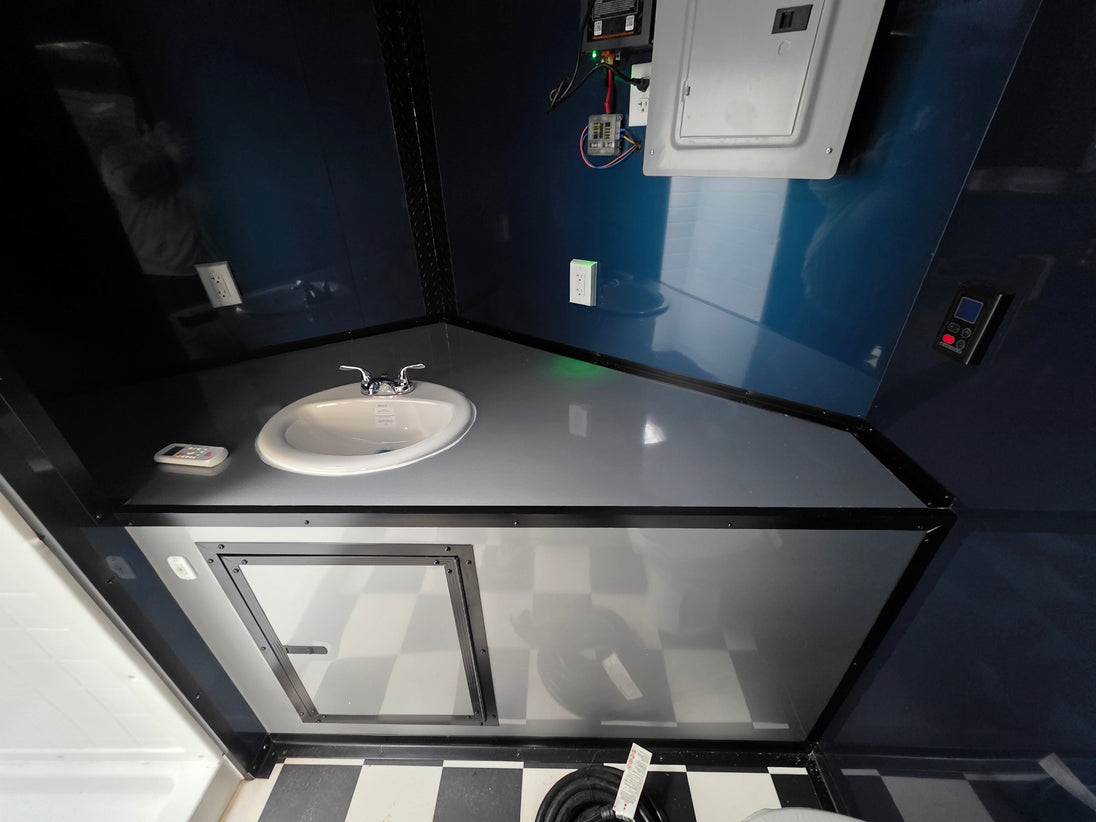 8.5' X 22' Concession Trailer Charcoal Grey and Black Two Tone Food Event Catering Sink picture 