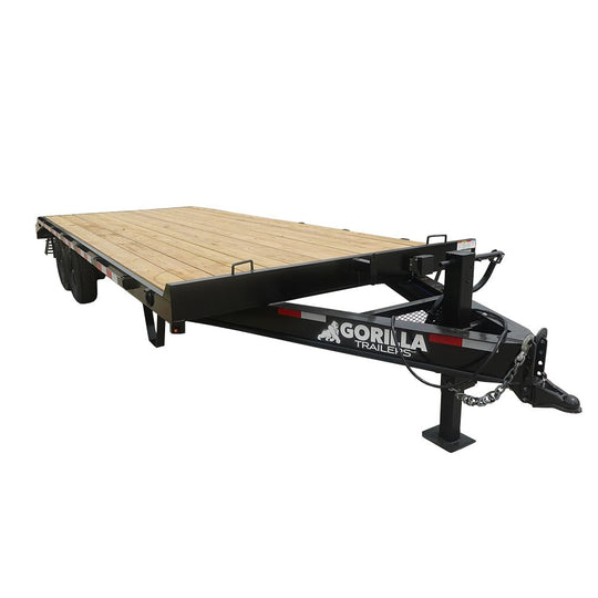 8.5x22 I - Beam Deckover Trailer (2) 7K Axles Stand - Up Ramps 14k GVWR - SLE Equipment - 1
