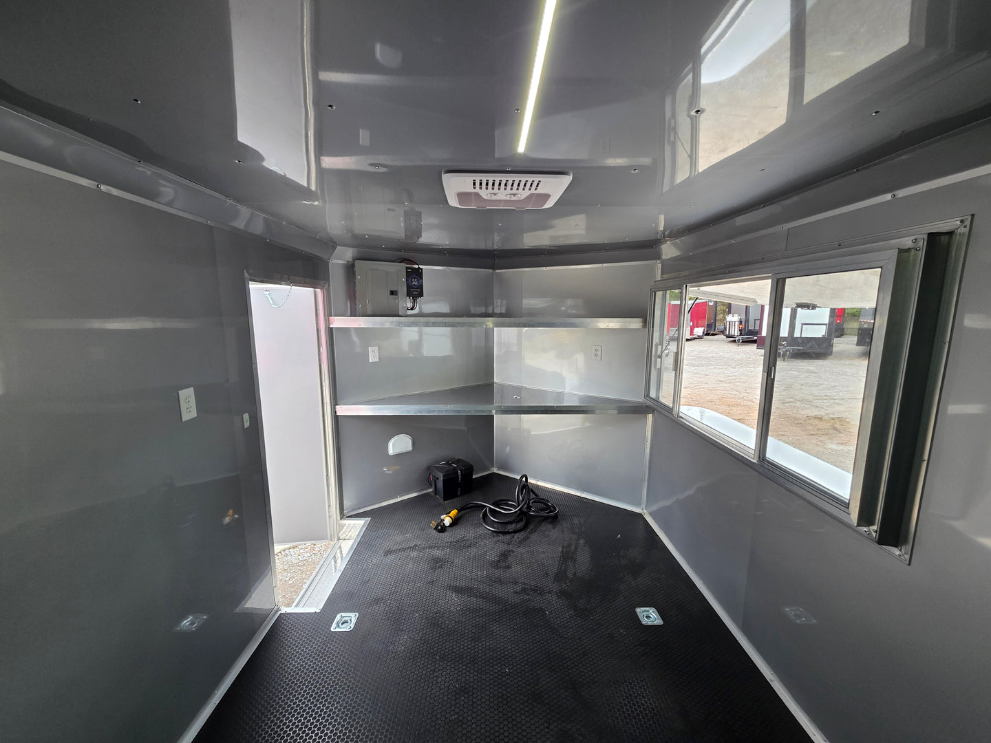 8.5' X 22' White Custom Concession Trailer Food Event Catering Interior Image 1