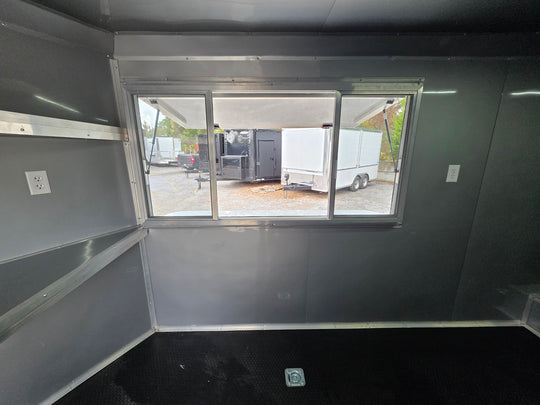 8.5' X 22' White Custom Concession Trailer Food Event Catering Interior Image 2