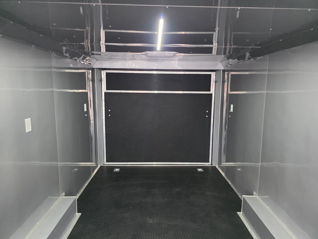 8.5' X 22' White Custom Concession Trailer Food Event Catering Interior Image 4