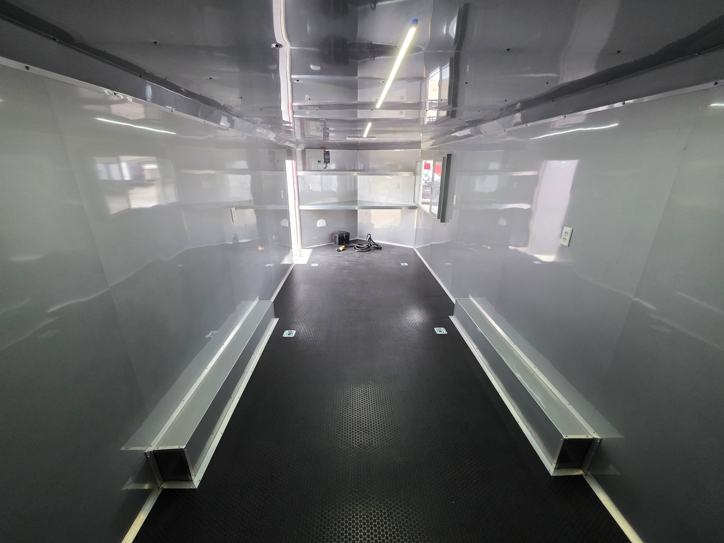 8.5' X 22' White Custom Concession Trailer Food Event Catering Interior Image 5