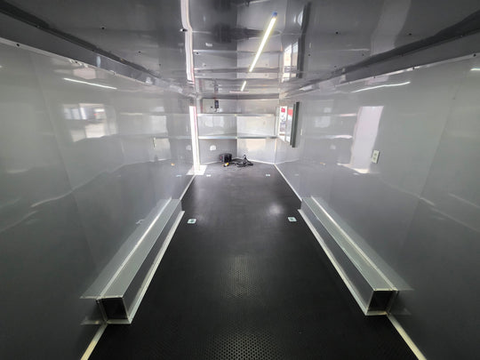 8.5' X 22' White Custom Concession Trailer Food Event Catering Interior Image 5