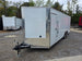 8.5' X 22' White Custom Concession Trailer Food Event Catering Drivers Side Front Corner 