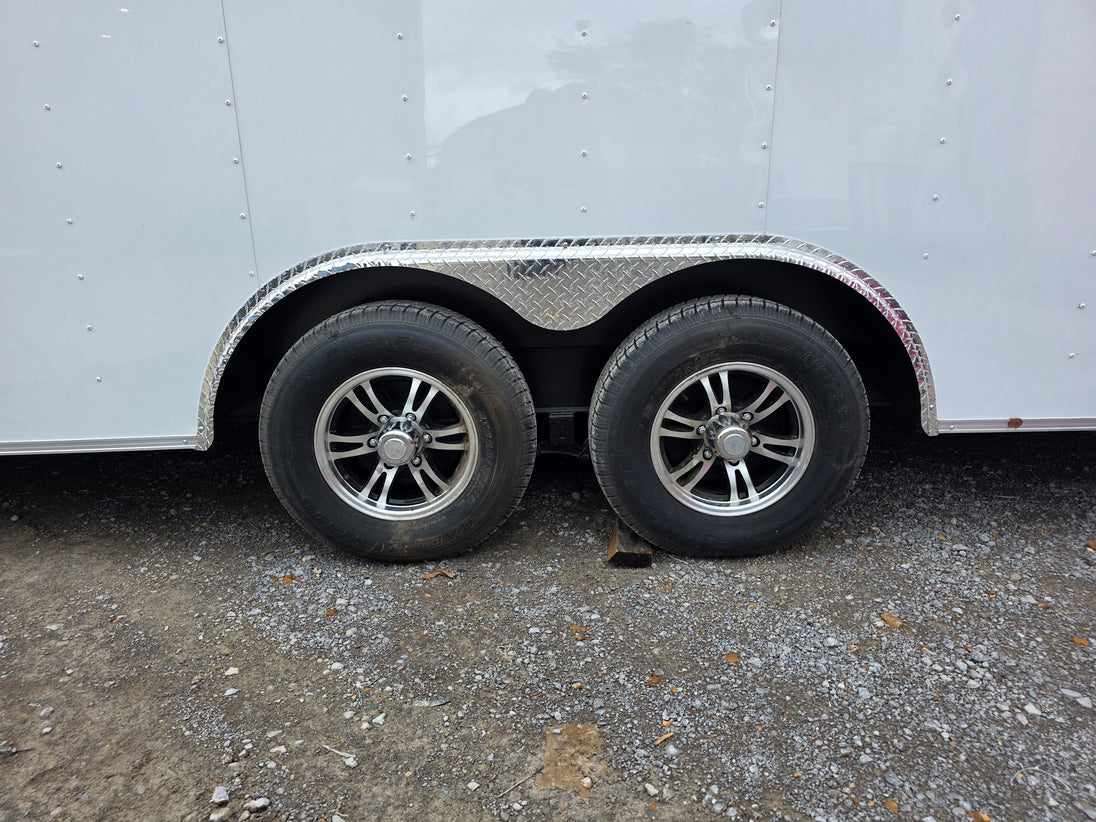 8.5' X 22' White Custom Concession Trailer Food Event Catering Wheels Image
