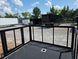 8.5' X 24' Black Custom Enclosed Trailer For Marketing and Showcase Events Back porch front right angle picture 