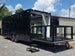 8.5' X 24' Black Custom Enclosed Trailer For Marketing and Showcase Events Open back left angle picture 