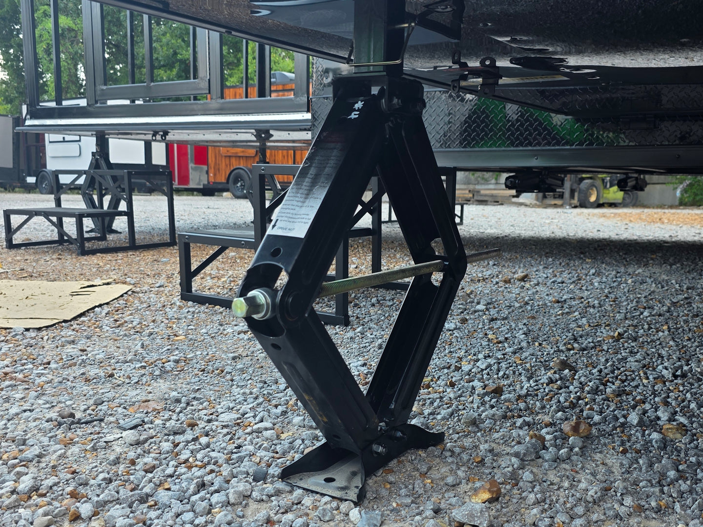 8.5' X 24' Black Custom Enclosed Trailer For Marketing and Showcase Events Stabilizing jack picture 