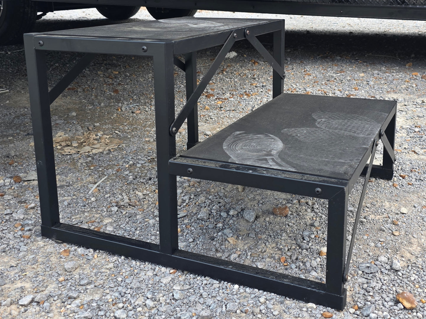 8.5' X 24' Black Custom Enclosed Trailer For Marketing and Showcase Events Stair picture 