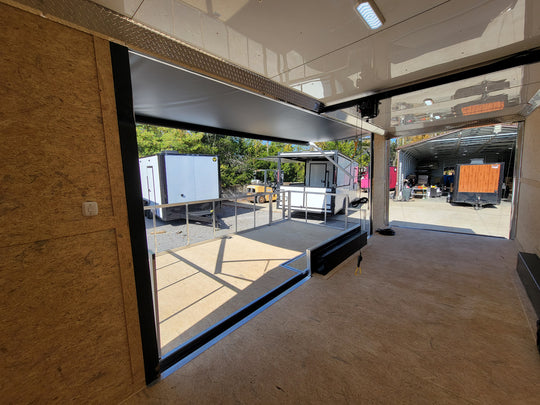 8.5' X 24' Cobalt Blue Stage & Event Marketing Concession Trailer Image 6