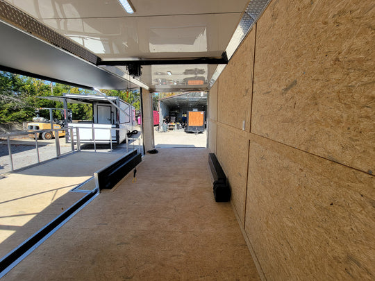 8.5' X 24' Cobalt Blue Stage & Event Marketing Concession Trailer Image 7