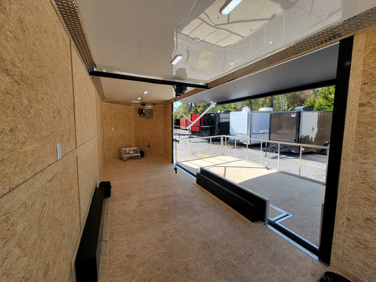 8.5' X 24' Cobalt Blue Stage & Event Marketing Concession Trailer Interior Image 2