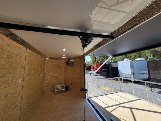 8.5' X 24' Cobalt Blue Stage & Event Marketing Concession Trailer Interior Image 3