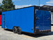 8.5' X 24' Concession Trailer Cobalt Blue With Black Out Trim Stage and Event Marketing Back left angle picture 