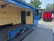 8.5' X 24' Concession Trailer Cobalt Blue With Black Out Trim Stage and Event Marketing Back right angle stage picture 