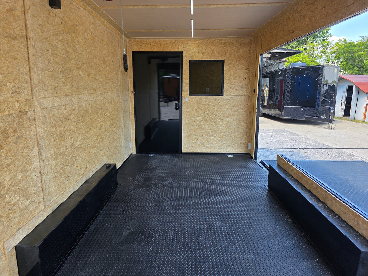 8.5' X 24' Concession Trailer Cobalt Blue With Black Out Trim Stage and Event Marketing interior back side picture 