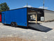 8.5' X 24' Concession Trailer Cobalt Blue With Black Out Trim Stage and Event Marketing Open back left angle picture 