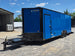 8.5' X 24' Concession Trailer Cobalt Blue With Black Out Trim Stage and Event Marketing Open front right angle picture 