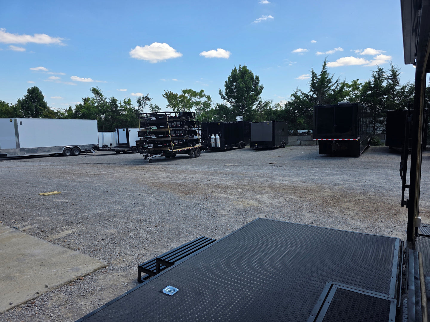 8.5' X 24' Concession Trailer Cobalt Blue With Black Out Trim Stage and Event Marketing Stage front right angle picture 