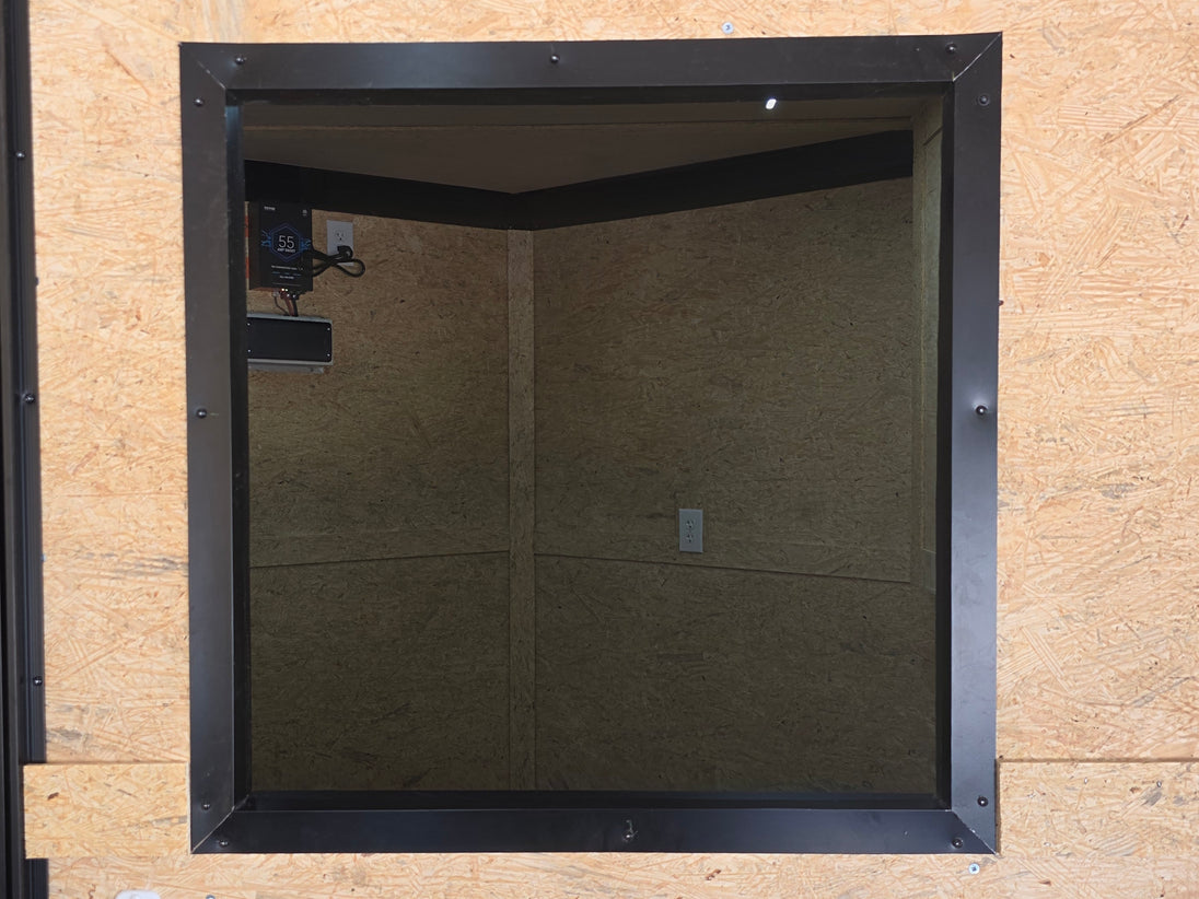 8.5' X 24' Concession Trailer Cobalt Blue With Black Out Trim Stage and Event Marketing Storage window picture 