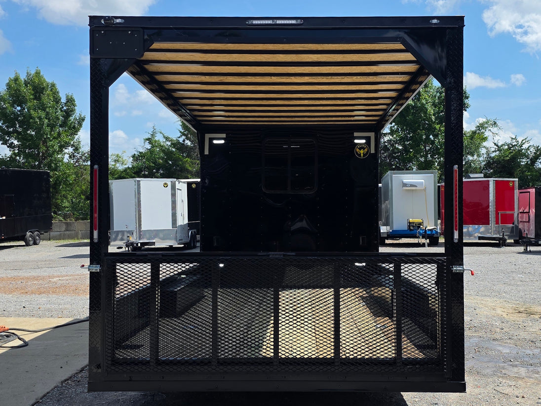 8.5' X 24' Custom Black Hybrid Enclosed Trailer (2) 5,200 lb Axles Back side picture 