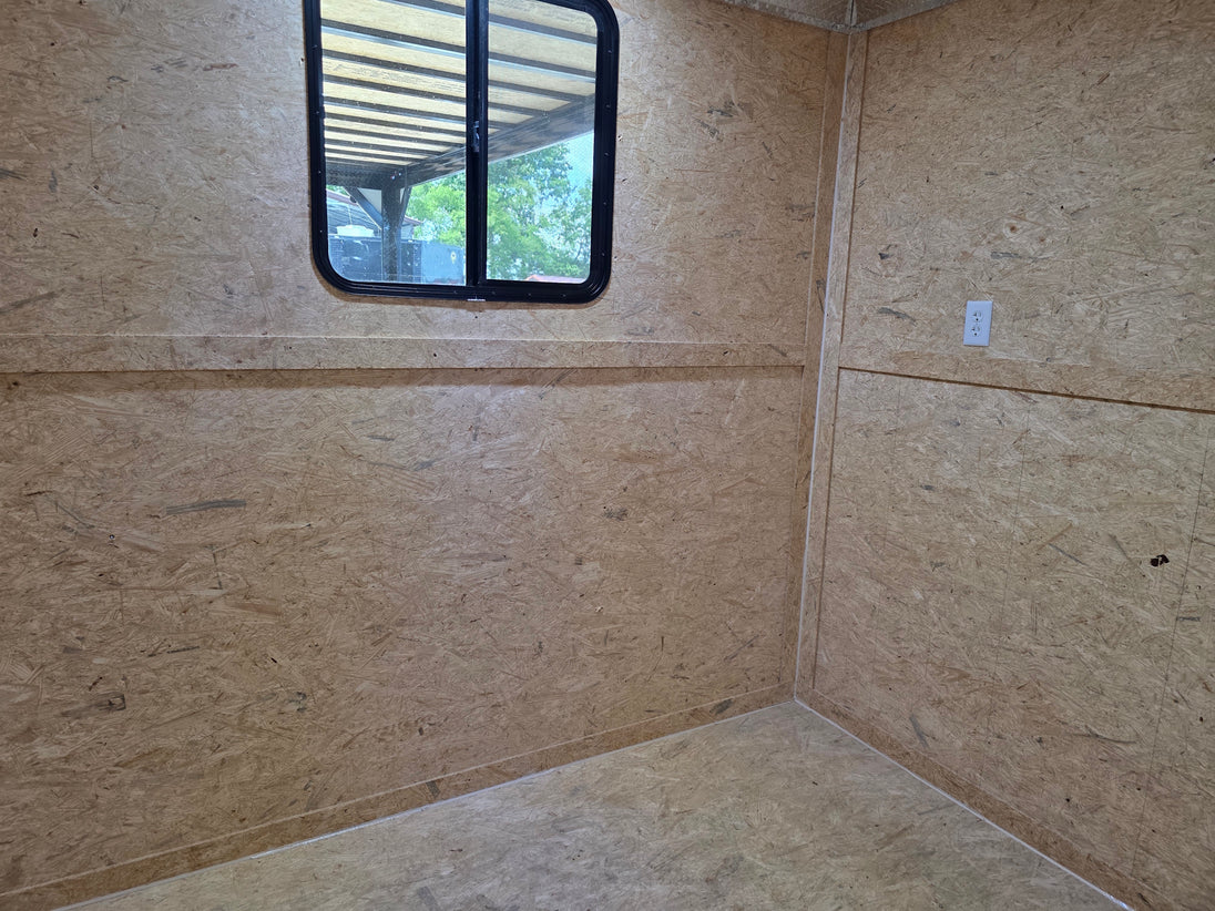 8.5' X 24' Custom Black Hybrid Enclosed Trailer (2) 5,200 lb Axles Interior front right angle picture 