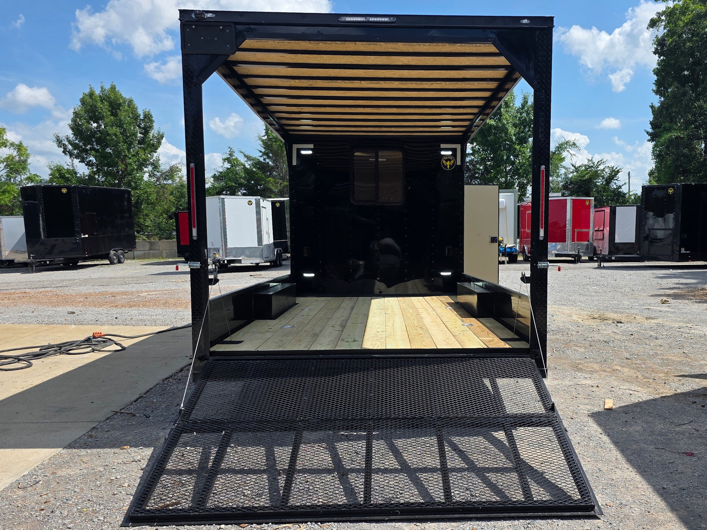 8.5' X 24' Custom Black Hybrid Enclosed Trailer (2) 5,200 lb Axles Back side picture 