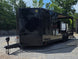 8.5' X 24' Custom Black Hybrid Enclosed Trailer (2) 5,200 lb Axles Open front right angle picture 