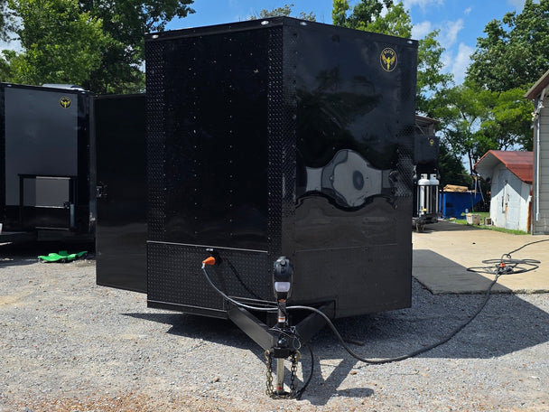 8.5' X 24' Custom Black Hybrid Enclosed Trailer (2) 5,200 lb Axles Open front side picture 