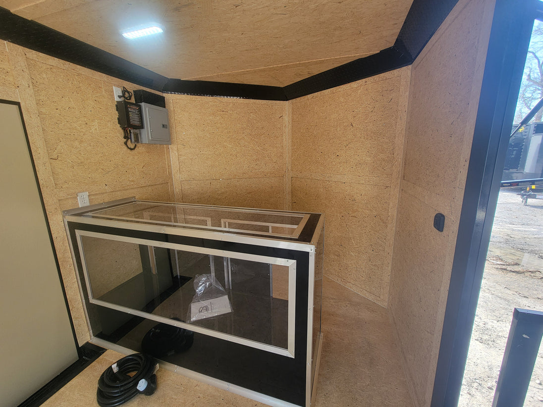 8.5' X 24' Custom Enclosed Stage Trailer Mobile Cigar Lounge Built In Cigar Cabinet