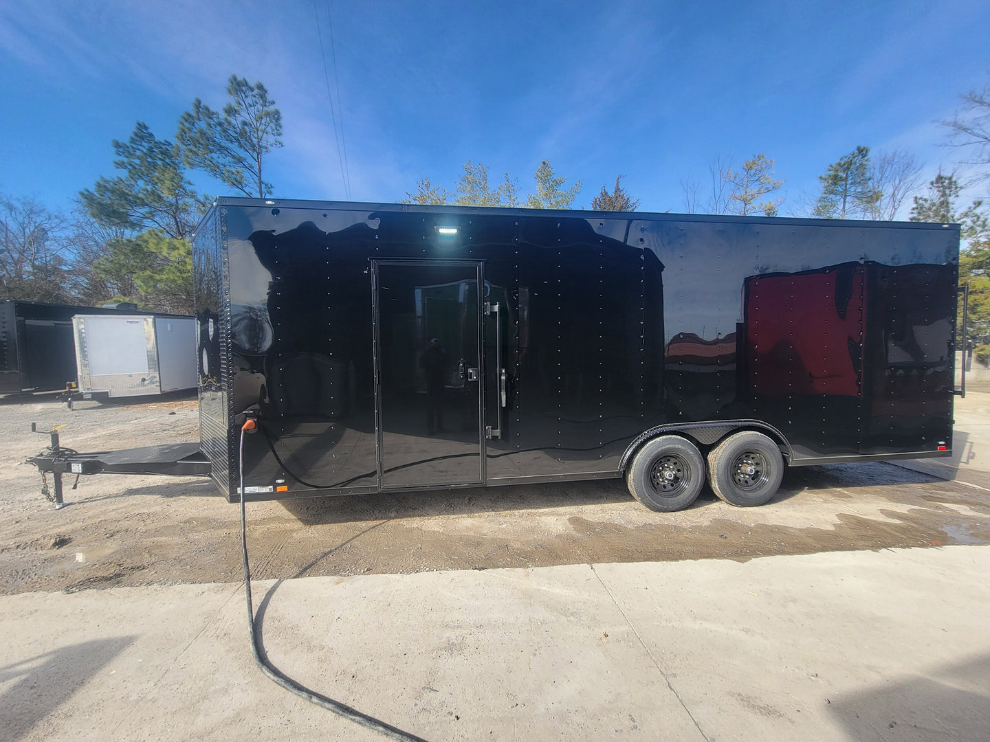 8.5' X 24' Custom Enclosed Stage Trailer Mobile Cigar Lounge Drivers Side Shot 